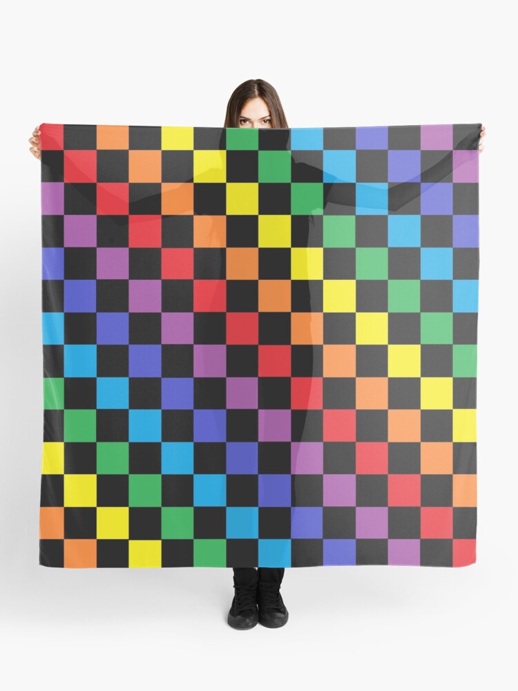 Rainbow Plaid Black  Poster for Sale by lornakay