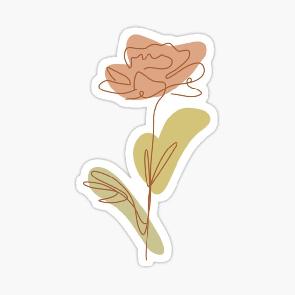 brown beige nude aesthetic flowers Sticker for Sale by