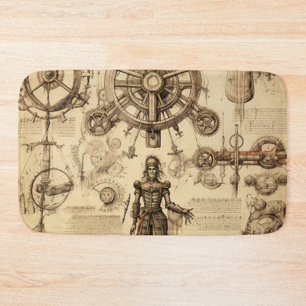 Item preview, Steampunk Drawing Ancient Manuscript designed and sold by BrandonArtWorld.
