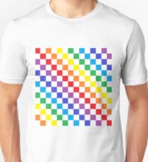Karierter Regenbogen Unisex T-Shirt