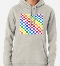 Checkered Rainbow Pullover Hoodie