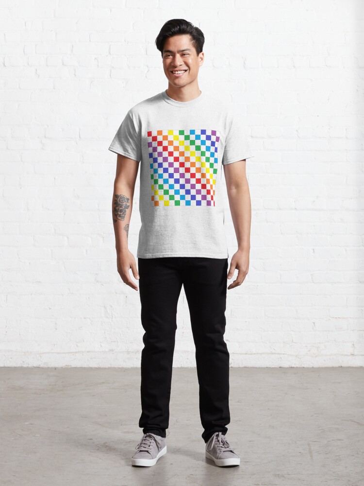 Alternate view of Checkered Rainbow Classic T-Shirt