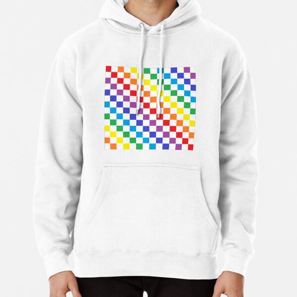 Rainbow checkerboard sale hoodie