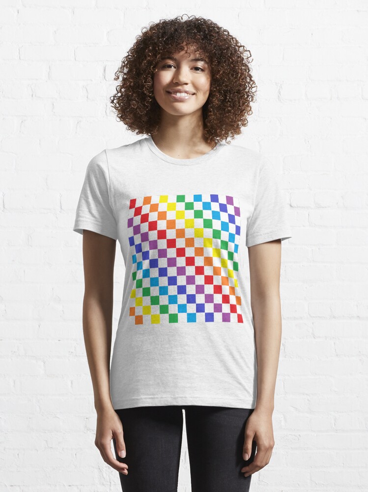 Checkered store rainbow shirt