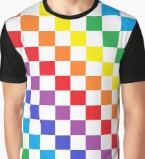 Karierter Regenbogen Grafik T-Shirt