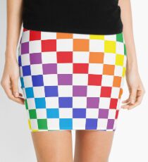 Checkered Rainbow Mini Skirt