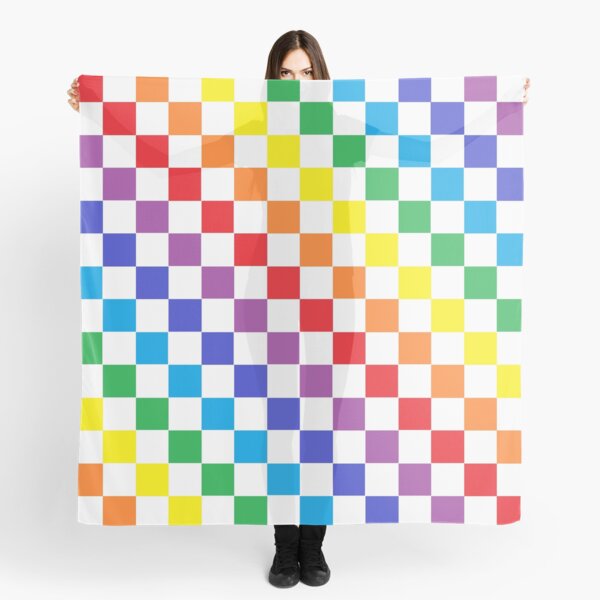 Checkered Rainbow Scarf