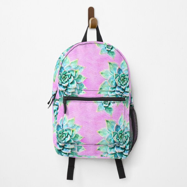 Item preview, Beautiful Pastel Succulents on Pink Background designed and sold by WallabyJelly.