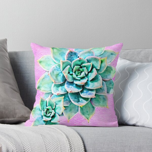 Item preview, Beautiful Pastel Succulents on Pink Background designed and sold by WallabyJelly.