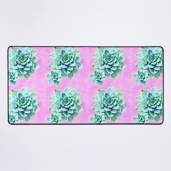 Item preview, Beautiful Pastel Succulents on Pink Background designed and sold by WallabyJelly.