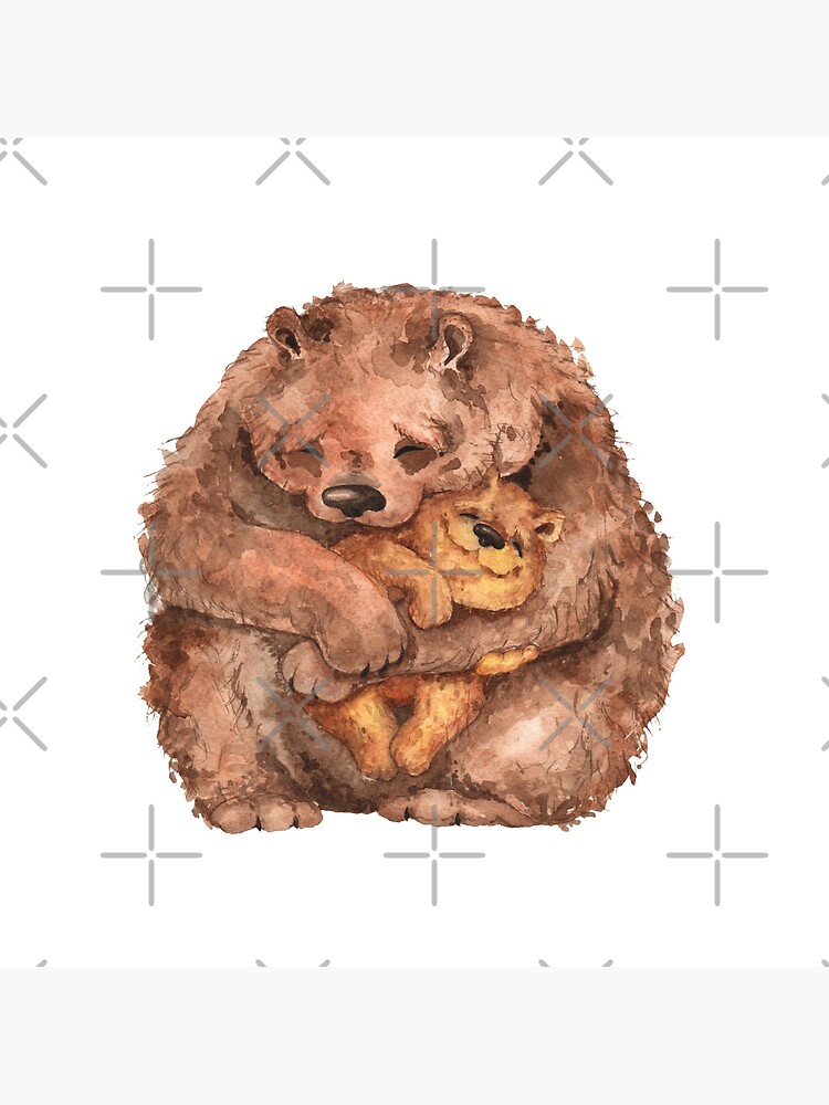 Mama bear and baby bear Pillow for Sale by Shilovka Redbubble