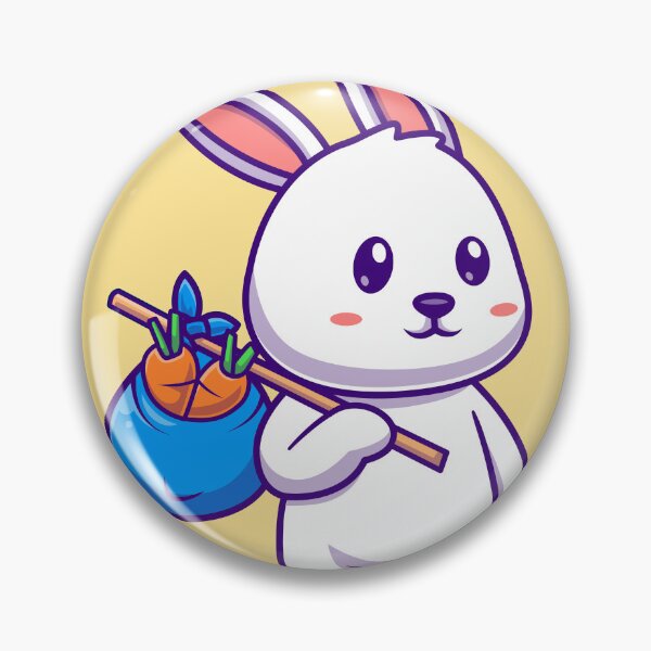 Item preview, Carrot Quest: Cute Rabbit with Carrot Bag Cartoon designed and sold by hjian8219.