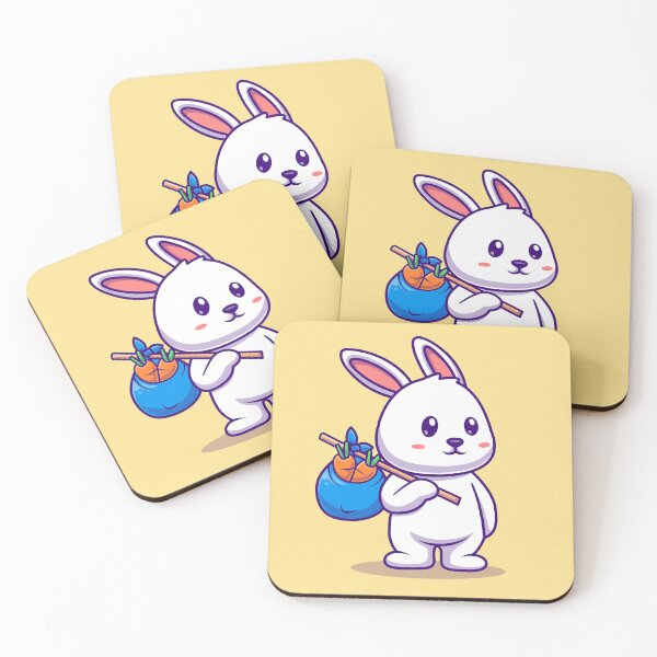 Item preview, Carrot Quest: Cute Rabbit with Carrot Bag Cartoon designed and sold by hjian8219.