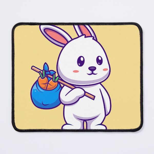 Item preview, Carrot Quest: Cute Rabbit with Carrot Bag Cartoon designed and sold by hjian8219.