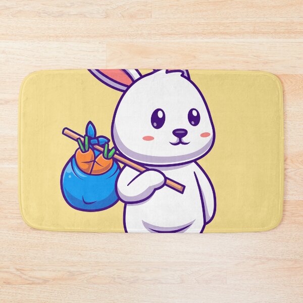Item preview, Carrot Quest: Cute Rabbit with Carrot Bag Cartoon designed and sold by hjian8219.