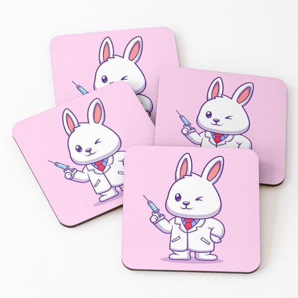 Item preview, Caring Companion: Cute Doctor Rabbit with Injection Cartoon designed and sold by hjian8219.