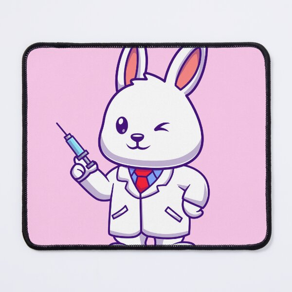 Item preview, Caring Companion: Cute Doctor Rabbit with Injection Cartoon designed and sold by hjian8219.