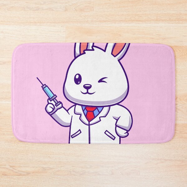 Item preview, Caring Companion: Cute Doctor Rabbit with Injection Cartoon designed and sold by hjian8219.