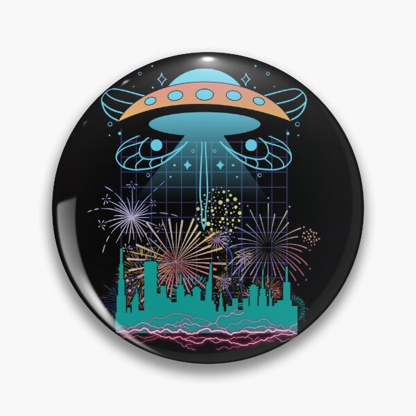 Item preview, Flying saucer in the city designed and sold by RitaFancy.