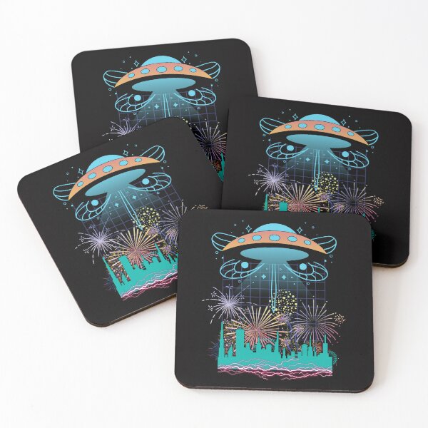 Item preview, Flying saucer in the city designed and sold by RitaFancy.