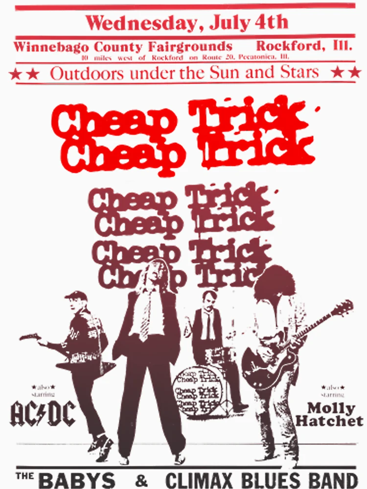 Cheap Trick AC/DC Molly Hatchet Rock Concert Poster