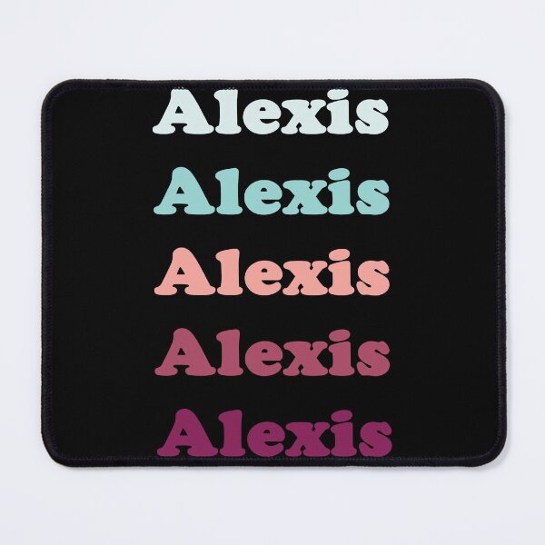 Item preview, Alexis - repeated name light teal, green, apricot,red, burgendy text - 0921 designed and sold by hassan-cummins.