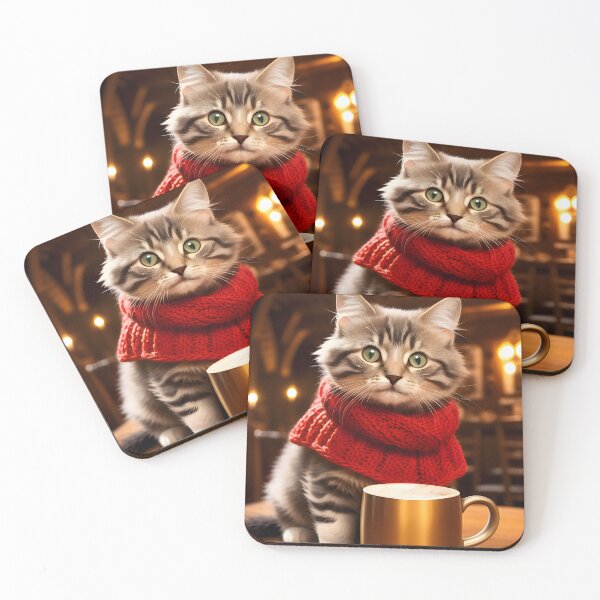 Item preview, Cat with Scarf - Modern Digital Art designed and sold by Ai-michiart.