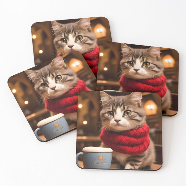 Item preview, Cat with Scarf - Modern Digital Art designed and sold by Ai-michiart.
