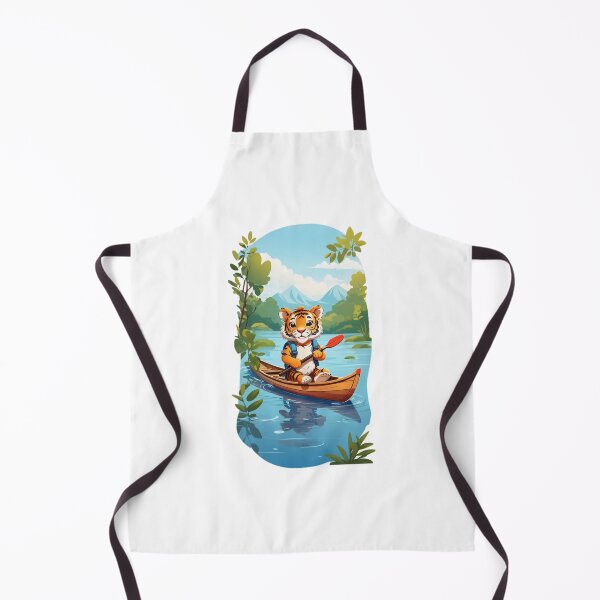 Item preview, Young tiger cub canoing cartoon comic graphic art for kids designed and sold by CedricNorbinho.