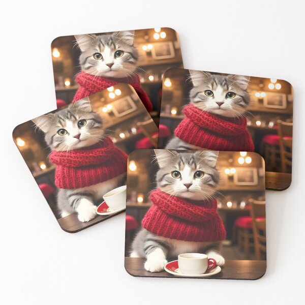 Item preview, Cat with Scarf - Modern Digital Art designed and sold by Ai-michiart.