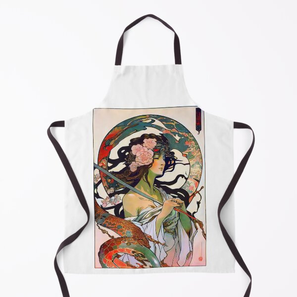 Item preview, Japanese Vintage Art Nouveau Dragon Lady Priestess designed and sold by entwithanaxe.