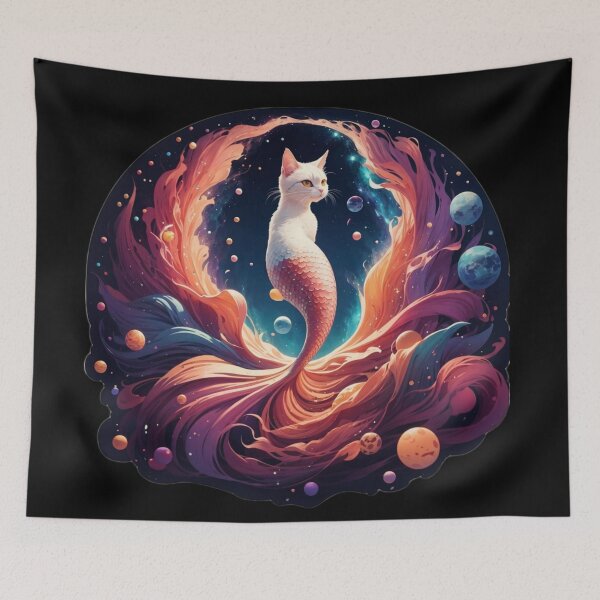 Item preview, Cat Mermaid in Space  designed and sold by SirenasWorld.