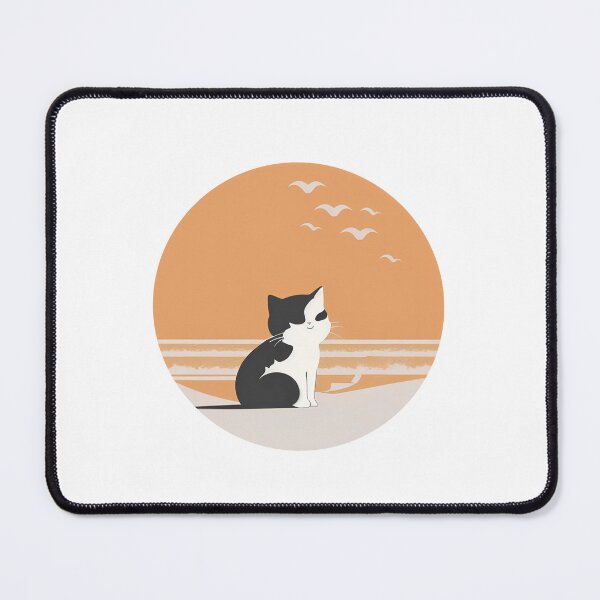 Item preview, Cat in beach boho style sunset designed and sold by Digitalcipart.