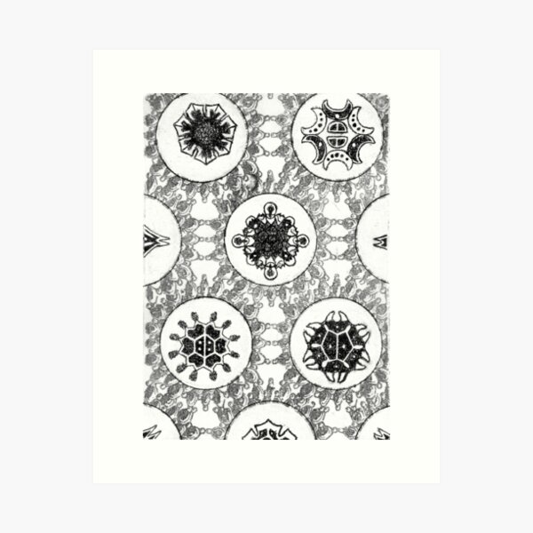 Item preview, Cellular Orbs - Graphic Monoprint designed and sold by jo-jay-jojo.
