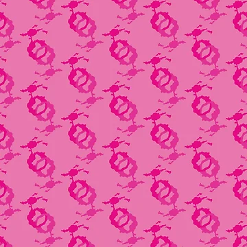 Artwork thumbnail, Abstract Aqua Rings Pattern - Pink by Daniel Bevis Design