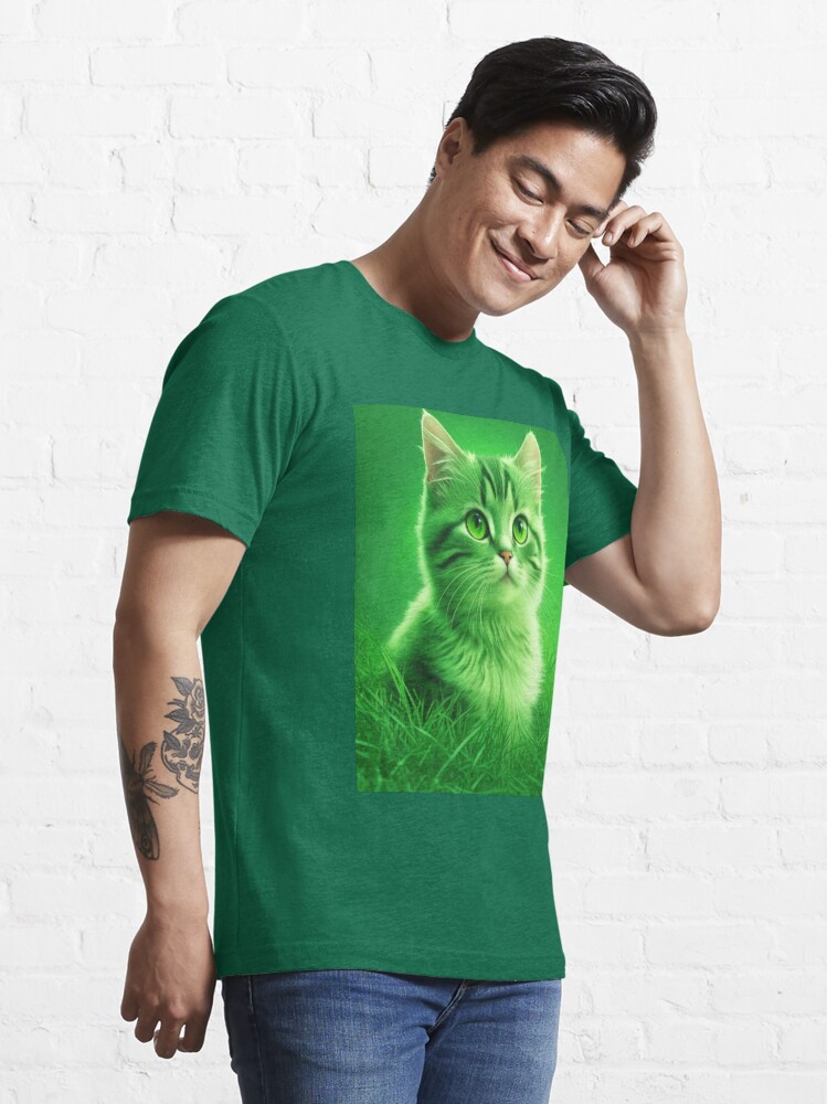 Green shop cat shirt