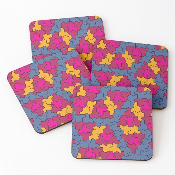 Item preview, Pink, Purple, Yellow and Blue Einstein Geometric Aperiodic Monotile designed and sold by SorryFrog.