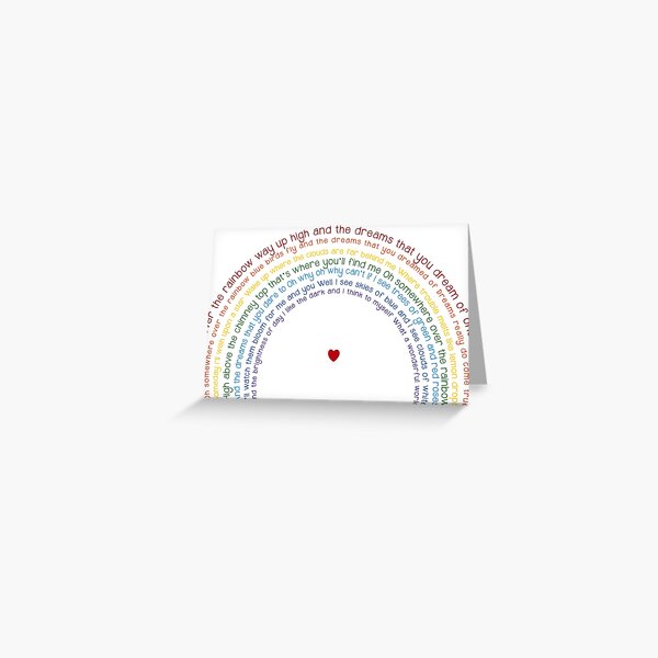 Rainbow Greeting Cards Redbubble - somewhere over the rainbow roblox