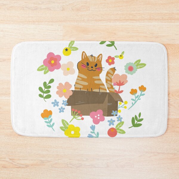 Item preview, The cat in the box and the pretty flowers designed and sold by Ngan Ngo.