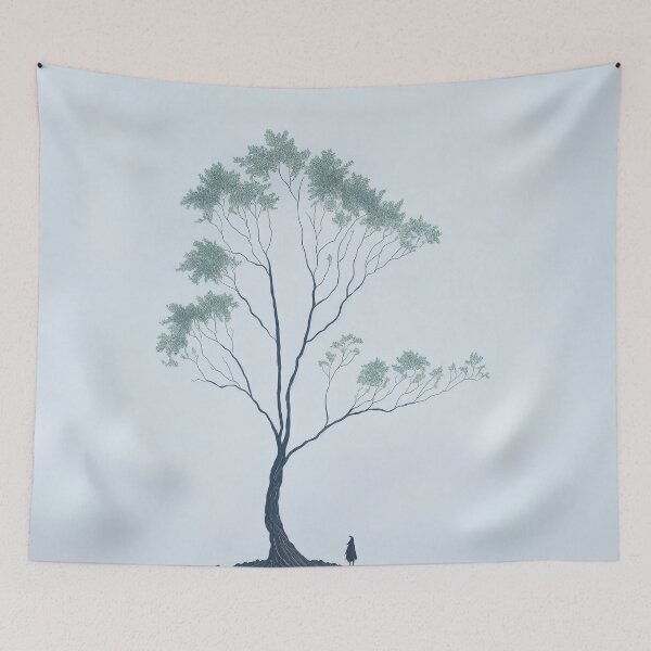 Item preview, Minimalist Tree Nature Person Drawing designed and sold by druidwolfart.