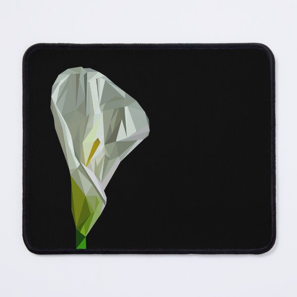 Item preview, low poly calla lily, Grey White And Black, illustrator,White Flowers, Redbubble designed and sold by bubbley2021.