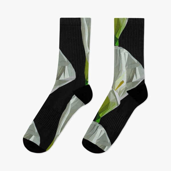 Item preview, low poly calla lily, Grey White And Black, illustrator,White Flowers, Redbubble designed and sold by bubbley2021.
