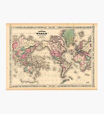 vintage map of the world Photographic Print
