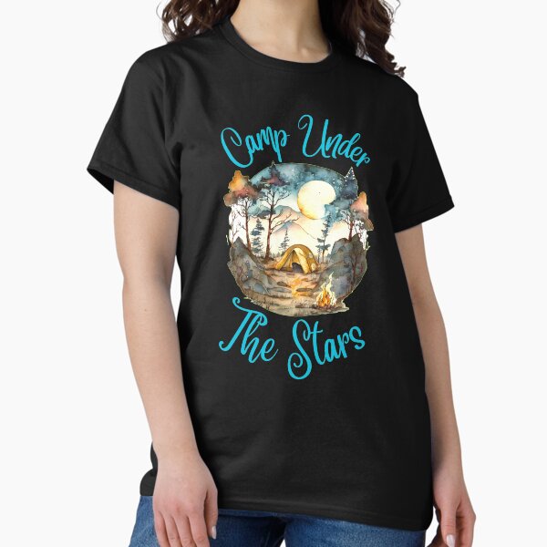 Aperçu de l'œuvre Camp sous les étoiles. chaîne de montagnes créée et vendue par HikingGalleria.