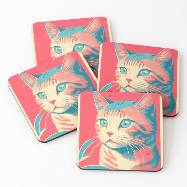 Item preview, Cute kitty cat in retro risograph style  designed and sold by Sashindra Wijayarathna.