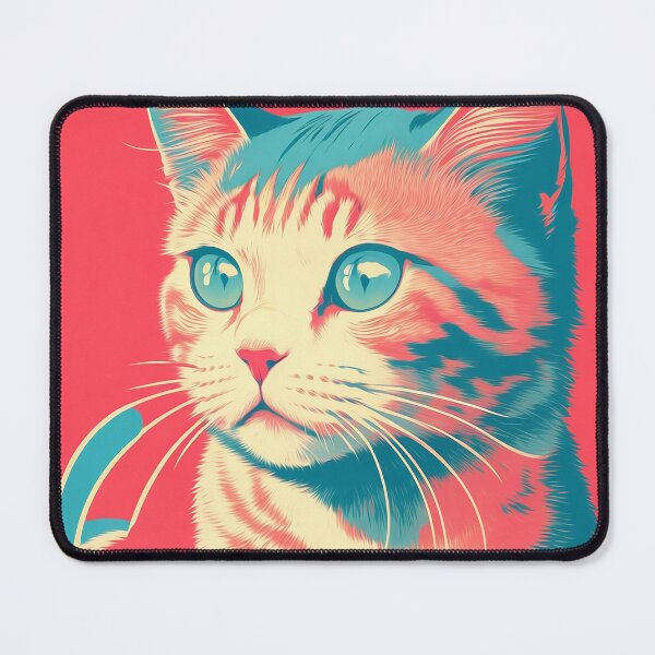 Item preview, Cute kitty cat in retro risograph style  designed and sold by Sashindra Wijayarathna.