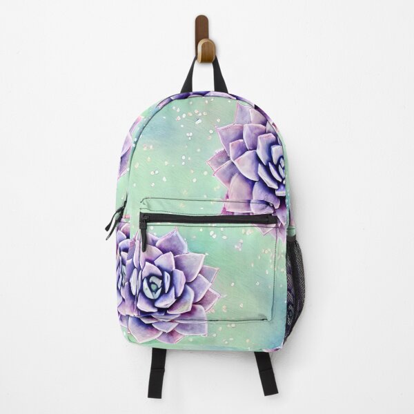 Item preview, Beautiful Pastel Succulents on Green Sparkly Background designed and sold by WallabyJelly.