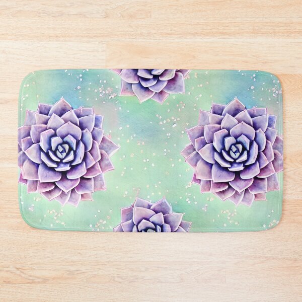 Item preview, Beautiful Pastel Succulents on Green Sparkly Background designed and sold by WallabyJelly.