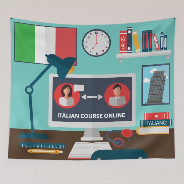Item preview, Learning Italian Online. Online Training Courses. Italian Language School. Online Education.  designed and sold by ivector.