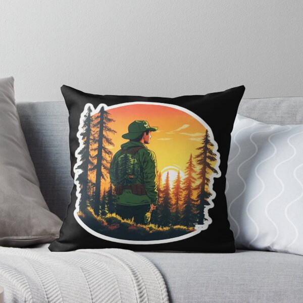 Item preview, Forest Hunter Looking At Sunset - Pine Forest Trip designed and sold by Ridiculam Toga.